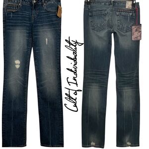 Cult of Individuality Native Wash Karma Straight Leg Dark Jeans